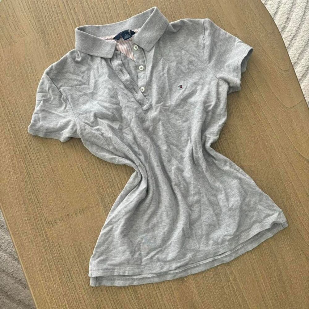 Tommy Hilfiger Y2K Gray Polo Small